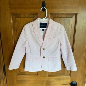 Janie and Jack Pink Seersucker Boys' Blazer Jacket size 5